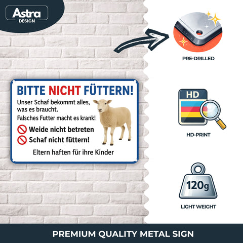 Blechschild 20x30cm – Bitte nicht füttern!