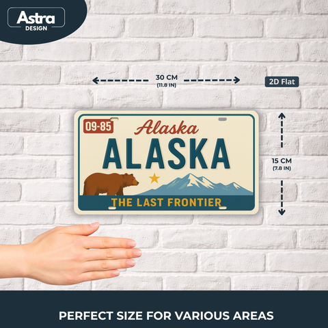 Blechschild 15x30cm – Alaska The Last Frontier Retro USA