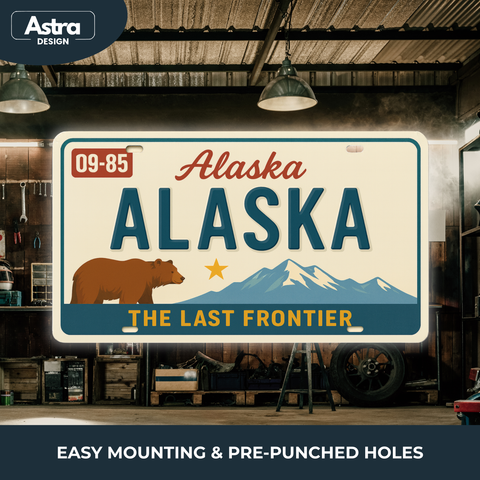 Blechschild 15x30cm – Alaska The Last Frontier Retro USA