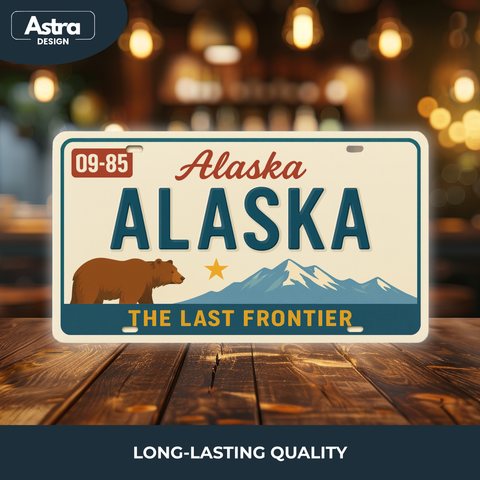 Blechschild 15x30cm – Alaska The Last Frontier Retro USA