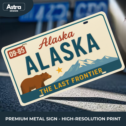 Blechschild 15x30cm – Alaska The Last Frontier Retro USA