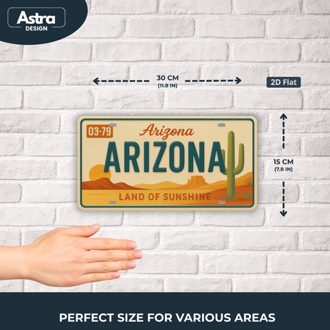 Blechschild 15x30cm – Arizona Land of Sunshine Retro USA