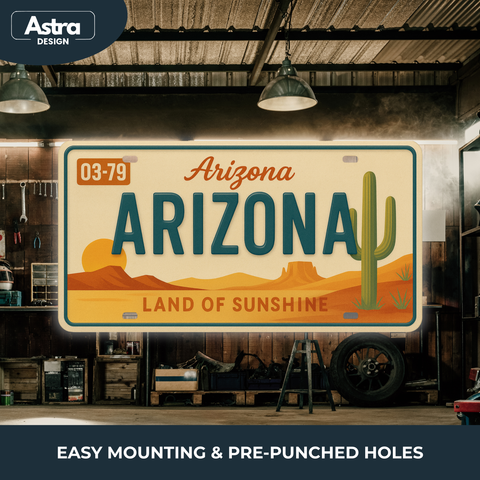 Blechschild 15x30cm – Arizona Land of Sunshine Retro USA