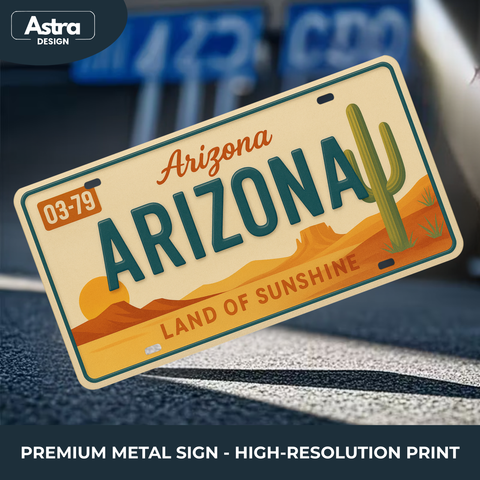 Blechschild 15x30cm – Arizona Land of Sunshine Retro USA