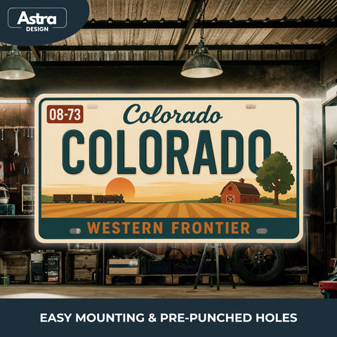 Blechschild 15x30cm – Colorado Rocky Mountain State Retro USA
