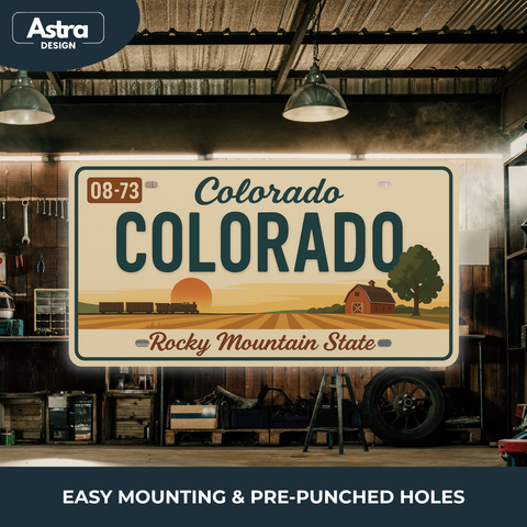 Blechschild 15x30cm – Colorado Rocky Mountain State Retro USA
