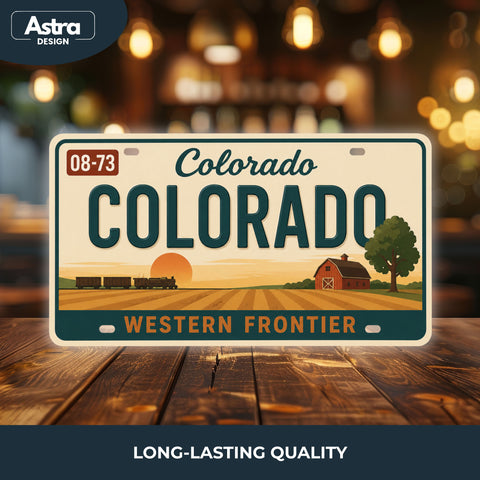 Blechschild 15x30cm – Colorado Rocky Mountain State Retro USA