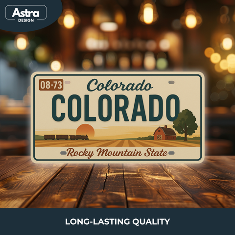 Blechschild 15x30cm – Colorado Rocky Mountain State Retro USA