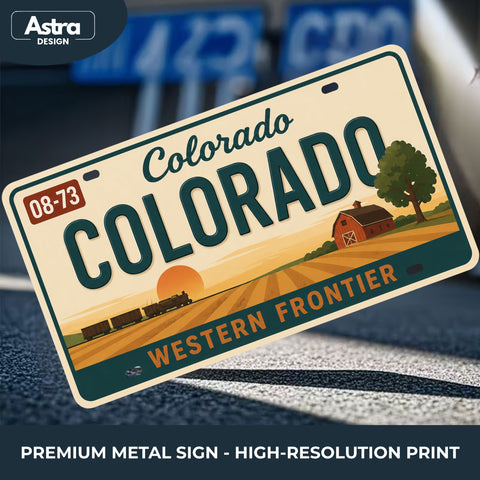 Blechschild 15x30cm – Colorado Rocky Mountain State Retro USA