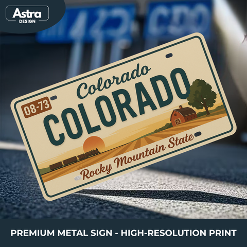 Blechschild 15x30cm – Colorado Rocky Mountain State Retro USA