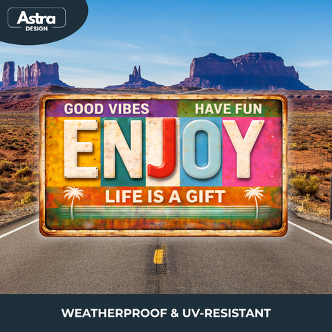 Blechschild 15x30cm – Enjoy Life Is A Gift Retro Spruchschild