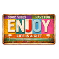 Blechschild 15x30cm – Enjoy Life Is A Gift Retro Spruchschild