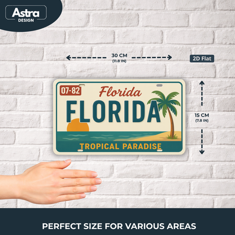 Blechschild 15x30cm – Florida Tropical Paradise Retro Strand