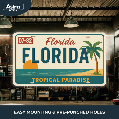 Blechschild 15x30cm – Florida Tropical Paradise Retro Strand