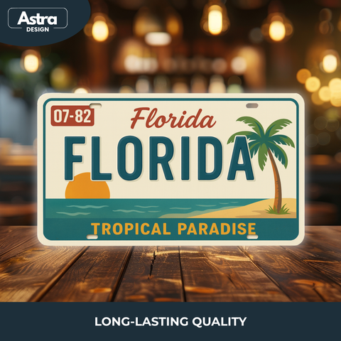 Blechschild 15x30cm – Florida Tropical Paradise Retro Strand