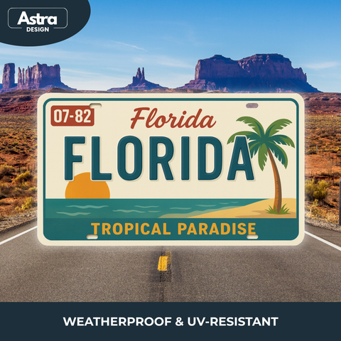 Blechschild 15x30cm – Florida Tropical Paradise Retro Strand