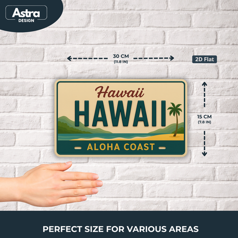 Blechschild 15x30cm – Hawaii Aloha Coast Retro Strand