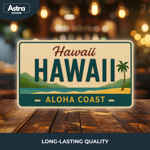 Blechschild 15x30cm – Hawaii Aloha Coast Retro Strand
