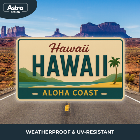 Blechschild 15x30cm – Hawaii Aloha Coast Retro Strand