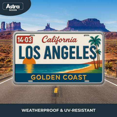 Blechschild 15x30cm – Los Angeles Golden Coast Retro California