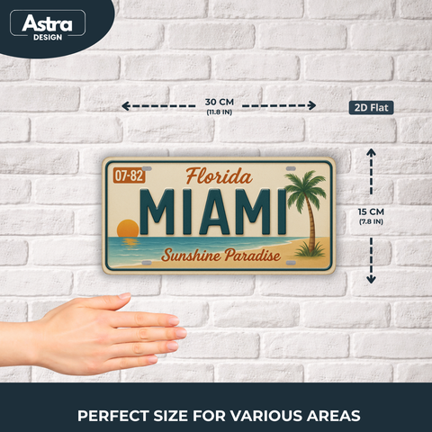 Blechschild 15x30cm – Miami Sunshine Paradise Retro Florida