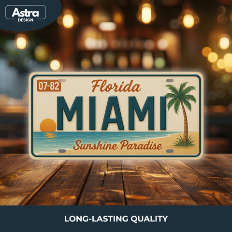 Blechschild 15x30cm – Miami Sunshine Paradise Retro Florida