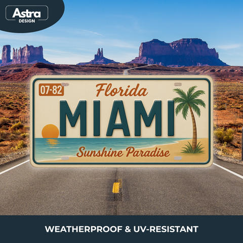 Blechschild 15x30cm – Miami Sunshine Paradise Retro Florida