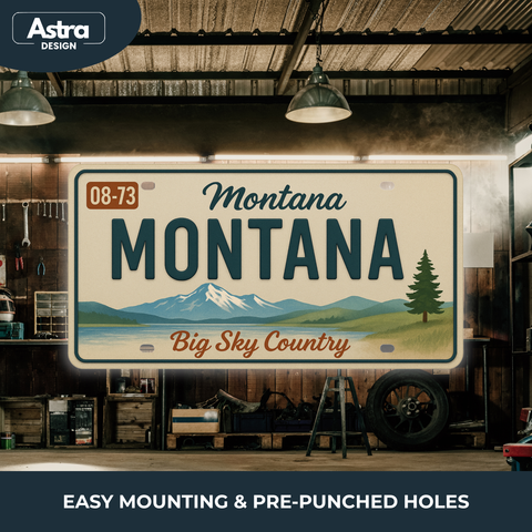 Blechschild 15x30cm – Montana Big Sky Country Retro USA