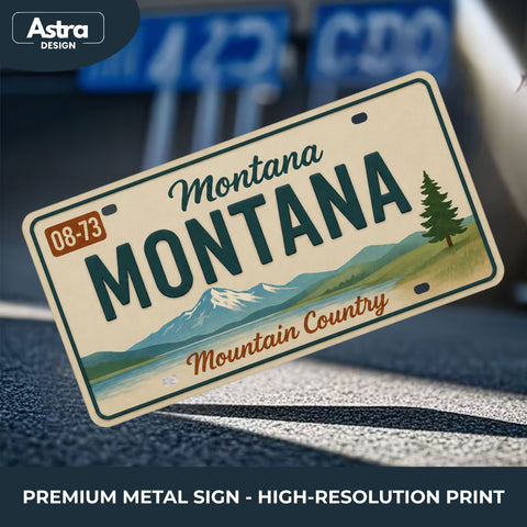 Blechschild 15x30cm – Montana Big Sky Country Retro USA