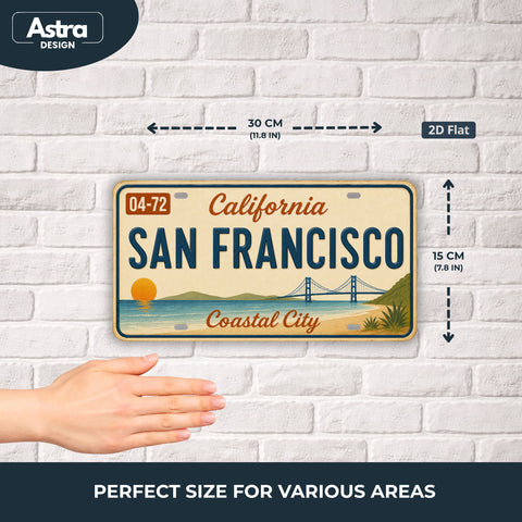 Blechschild 15x30cm – San Francisco City by the Bay Retro California