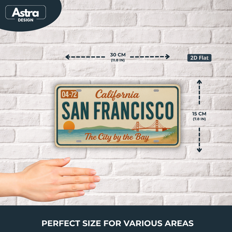 Blechschild 15x30cm – San Francisco City by the Bay Retro California