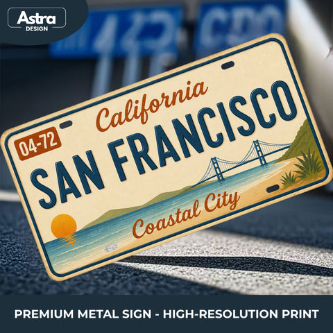 Blechschild 15x30cm – San Francisco City by the Bay Retro California