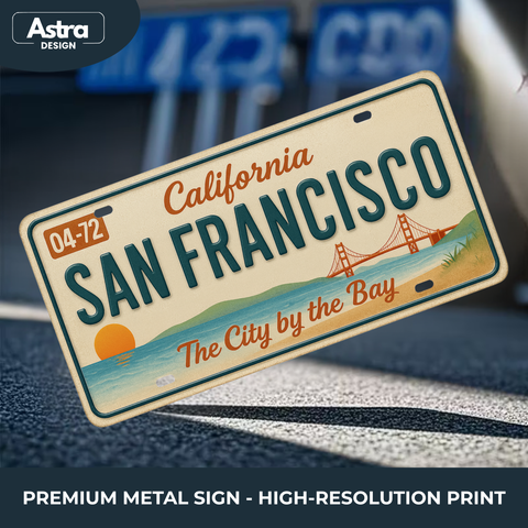 Blechschild 15x30cm – San Francisco City by the Bay Retro California