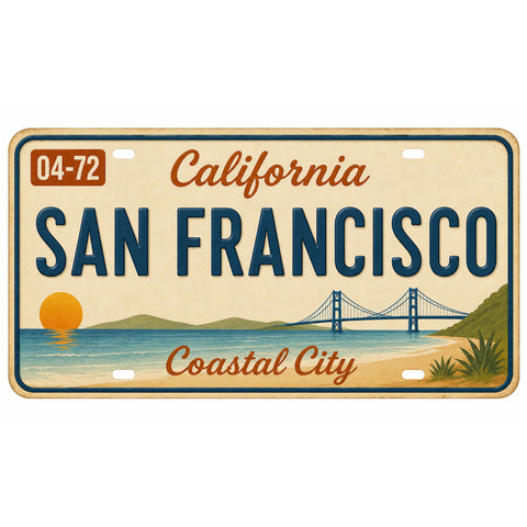 Blechschild 15x30cm – San Francisco City by the Bay Retro California