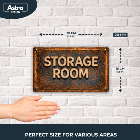 Blechschild 15x30cm – Storage Room Retro Türschild Lagerraum Deko