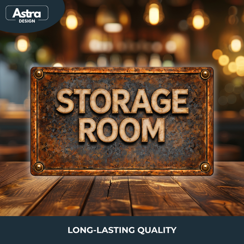 Blechschild 15x30cm – Storage Room Retro Türschild Lagerraum Deko