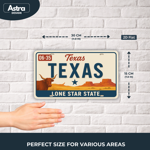 Blechschild 15x30cm – Texas Lone Star State Retro USA