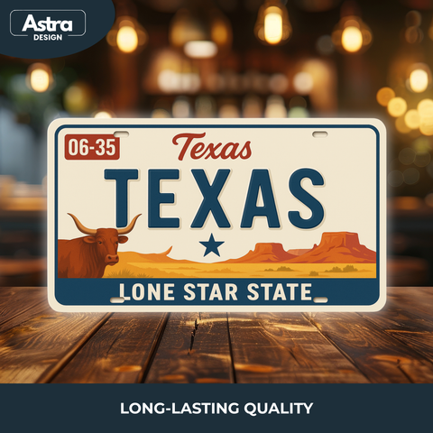 Blechschild 15x30cm – Texas Lone Star State Retro USA