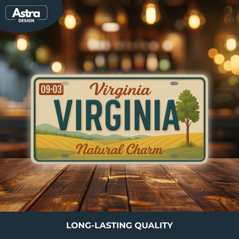 Blechschild 15x30cm – Virginia Natural Charm Retro USA