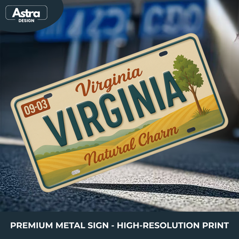 Blechschild 15x30cm – Virginia Natural Charm Retro USA