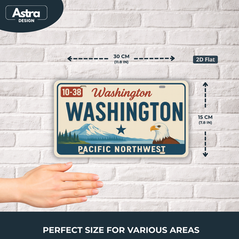 Blechschild 15x30cm – Washington Pacific Northwest Retro USA