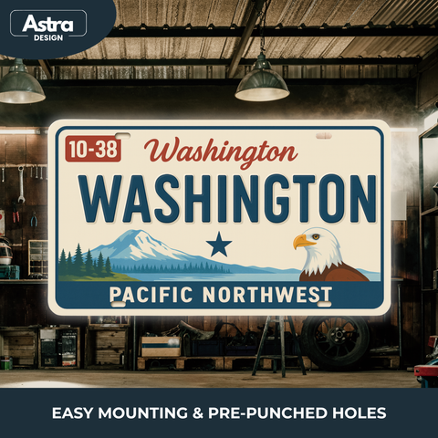 Blechschild 15x30cm – Washington Pacific Northwest Retro USA