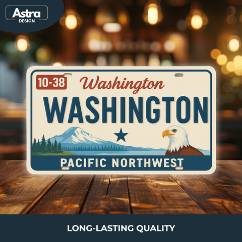 Blechschild 15x30cm – Washington Pacific Northwest Retro USA