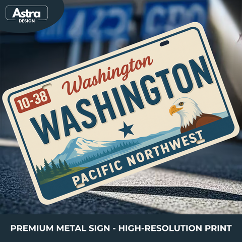 Blechschild 15x30cm – Washington Pacific Northwest Retro USA