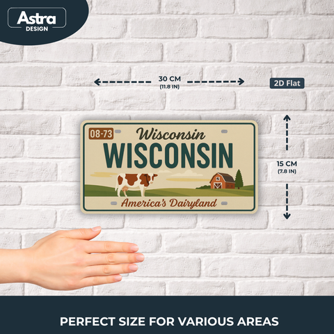 Blechschild 15x30cm – Wisconsin America’s Dairyland Retro USA