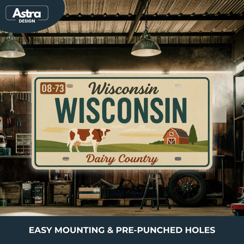 Blechschild 15x30cm – Wisconsin America’s Dairyland Retro USA