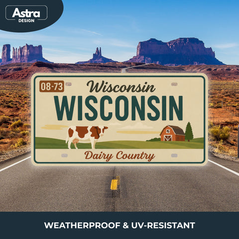 Blechschild 15x30cm – Wisconsin America’s Dairyland Retro USA