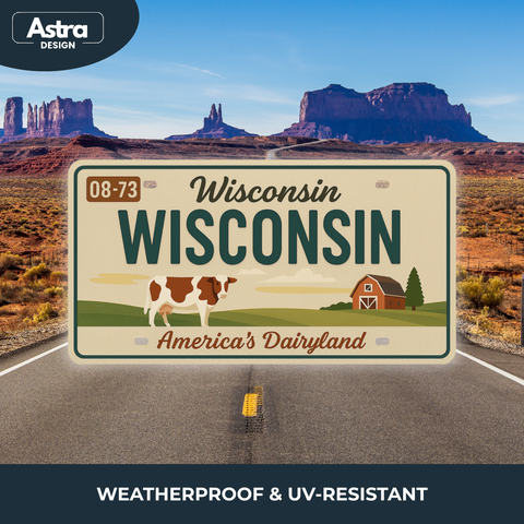 Blechschild 15x30cm – Wisconsin America’s Dairyland Retro USA
