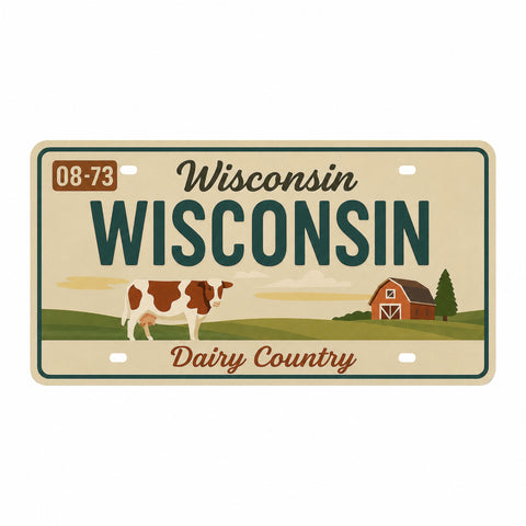 Blechschild 15x30cm – Wisconsin America’s Dairyland Retro USA