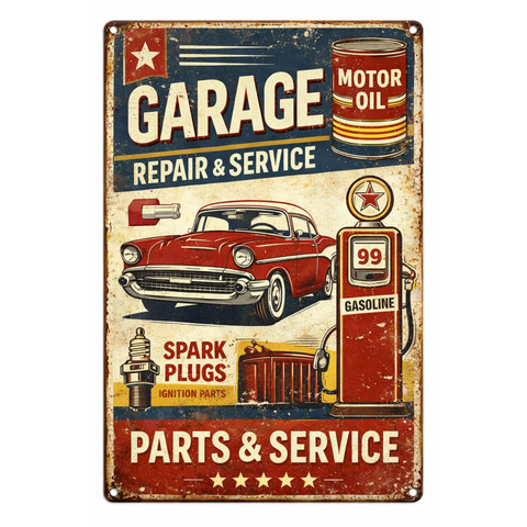 Blechschild 20x30cm – Garage Repair & Service